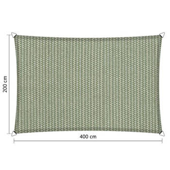 Shadow Comfort rechthoek 2x4m Green met Bevestigingsset enset