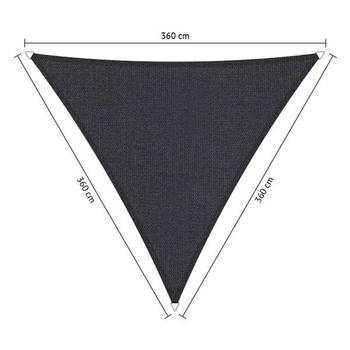 Shadow Comfort driehoek 3,6x3,6x3,6m Carbon Black met set