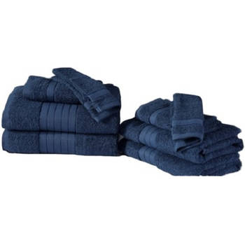 Blokker Muller Textiles handdoeken-set katoen denim 8-delig aanbieding