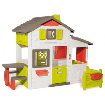 Smoby speelhuis Neo Friends House junior 217 x 171 cm wit/grijs