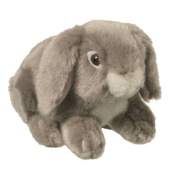 Pluche kleine Grijs konijn knuffel van 13 cm - Knuffel boederijdieren
