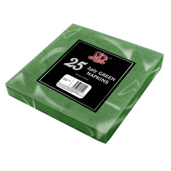 25x Groene servetten 2-laags van papier 33 x 33 cm - Feestservetten