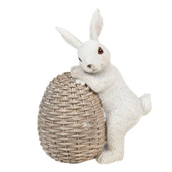 Clayre & Eef Witte Decoratie konijn 8*5*11 cm 6PR3556