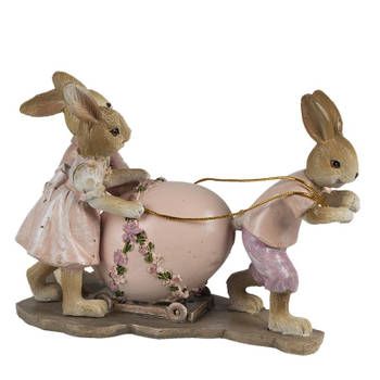 Clayre & Eef Roze Decoratie konijnen 17*8*11 cm 6PR3543