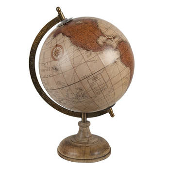 Clayre & Eef Beige Wereldbol/globe 22*22*37 cm 64920