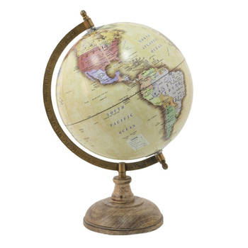 Clayre & Eef Gele Wereldbol/globe 22*22*37 cm 64913