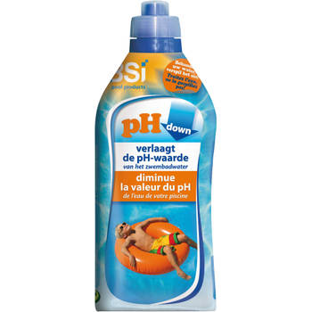 BSi zwembadreinigingsmiddel pH down 1 liter blauw/oranje