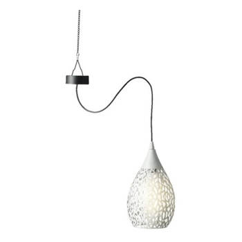 Hanglamp solar - wit - ijzer - 21 cm - tuinverlichting - Buitenverlichting