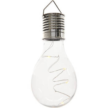 Lumineo solar hanglamp bol/peertje - transparant - kunststof - 14 cm - buitenverlichting - Buitenverlichting