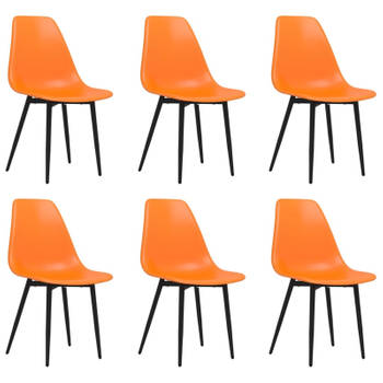 vidaXL Eetkamerstoelen 6 st PP oranje