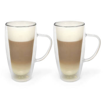 Bredemeijer - Dubbelwandig glas cappuccino/latte m. 400ml set van twee