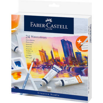 Faber Castell waterverf 216 ml aluminium wit/blauw 26-delig