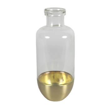 Countryfield Bloemenvaas Mystik - Glas - transparant/goud - D14 x H31 cm - Vazen