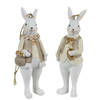 Clayre & Eef Witte Decoratie konijn (2) 4*4*10 / 4*4*10 cm 6PR4785