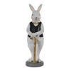 Clayre & Eef Zwarte Decoratie konijn 5*5*15 cm 6PR3584