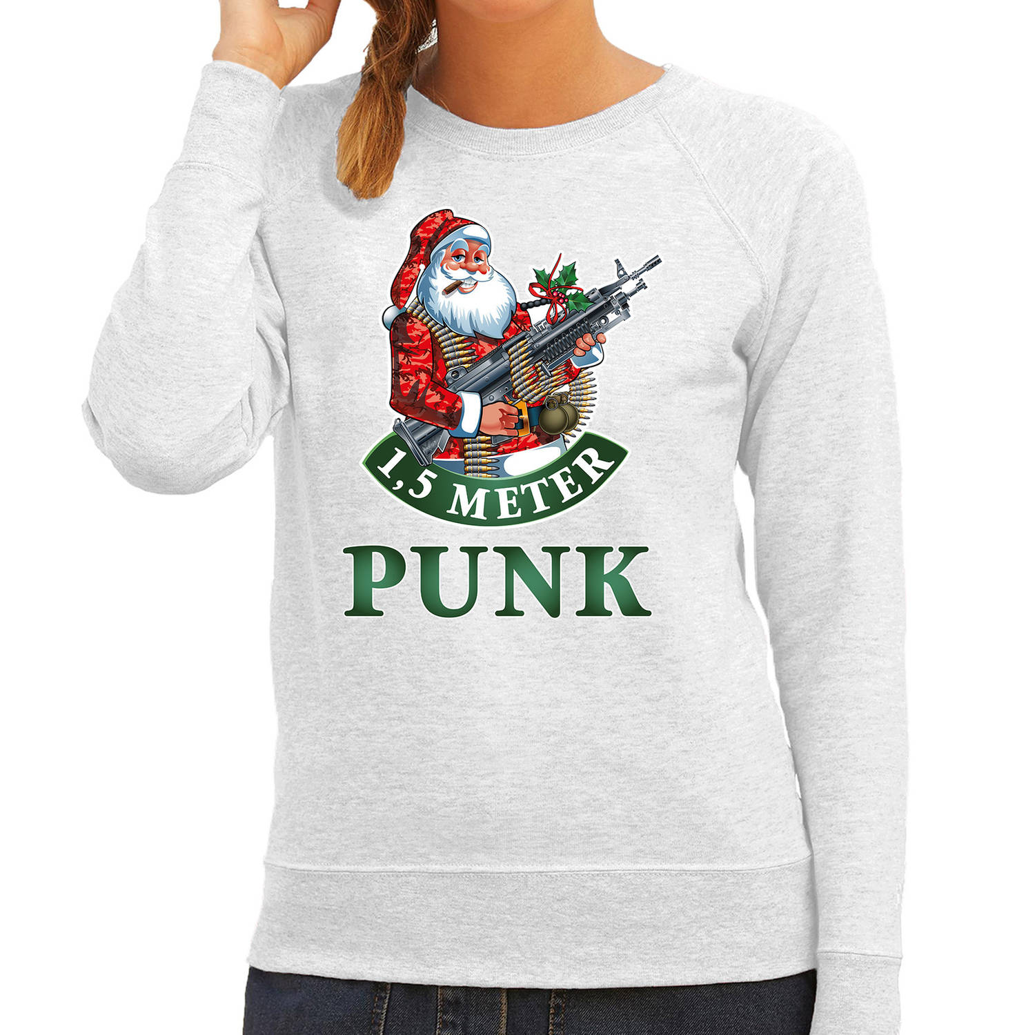 Grijze Kerstsweater / Kerstkleding 1,5 meter punk voor dames XL - kerst truien