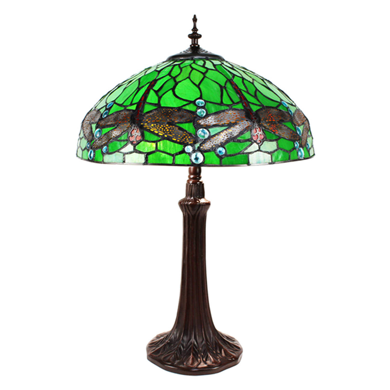 Lumilamp Tiffany Tafellamp Ø 41x59 Cm Groen Geel Metaal Glas Libelle Tiffany Bureaulamp Tiffany Lampen Glas In Lood