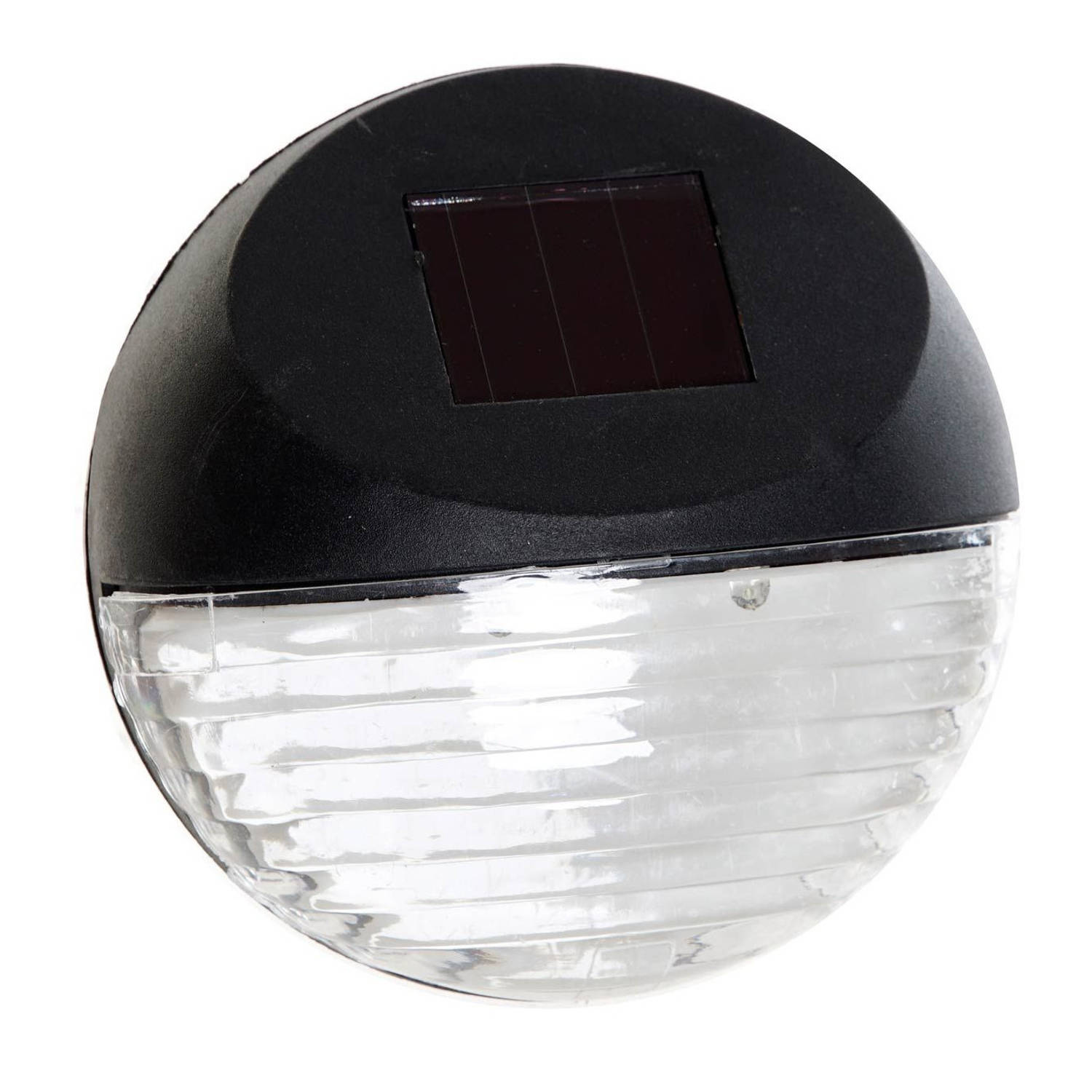 1x Solar Led Verlichting Voor Huis-muur-schutting Wandlamp 11 Cm Zwart Buitenverlichting