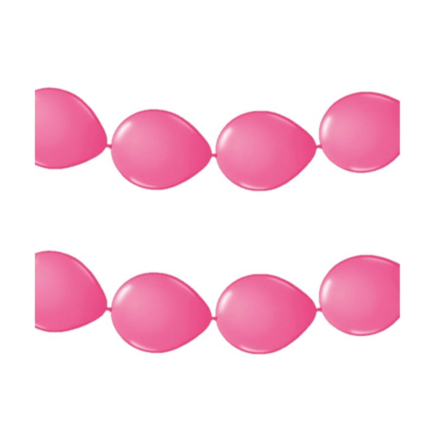 2x stuks ballonnen verjaardag feest slinger roze 3 meter - Ballonnen