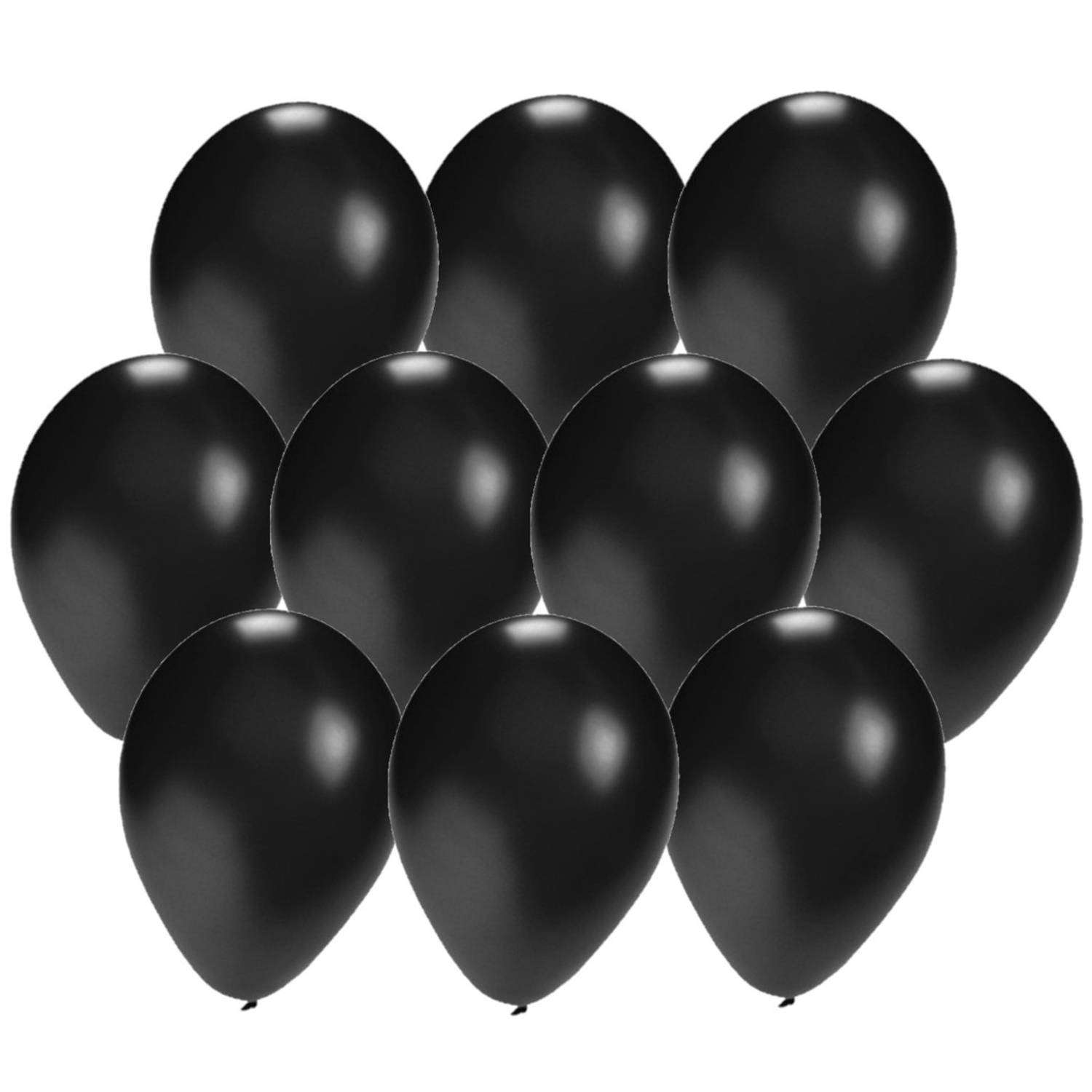60x stuks zwarte verjaardag/party thema ballonnen van 27 cm - Ballonnen