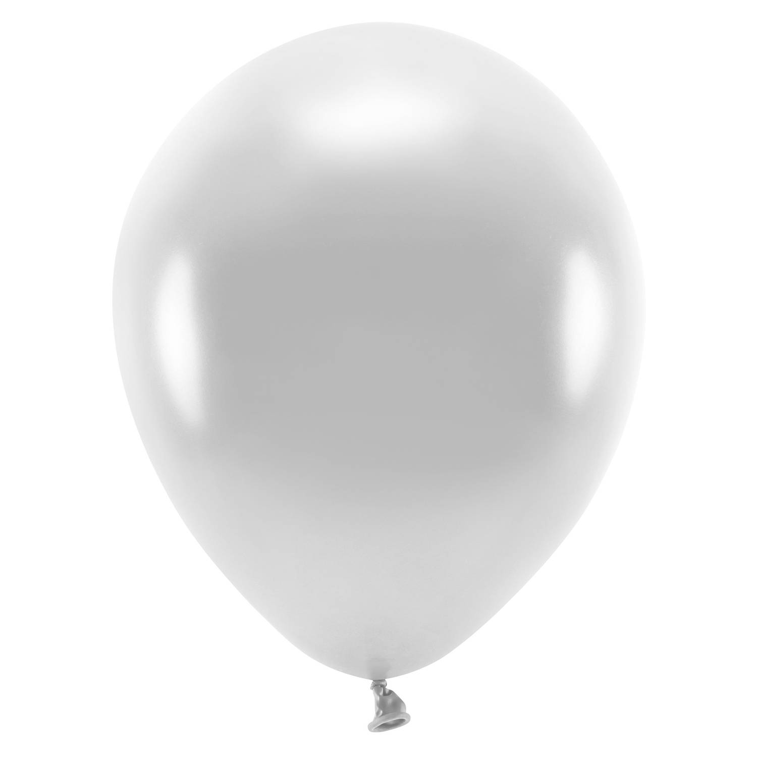 100x Milieuvriendelijke ballonnen zilver 26 cm voor lucht of helium - Ballonnen