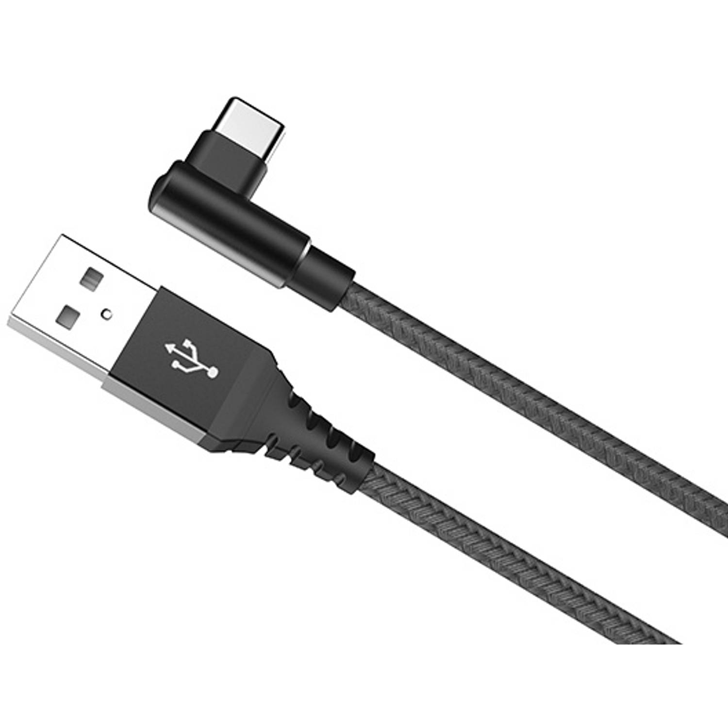 Celly datakabel USB-C L connector 100 cm zwart