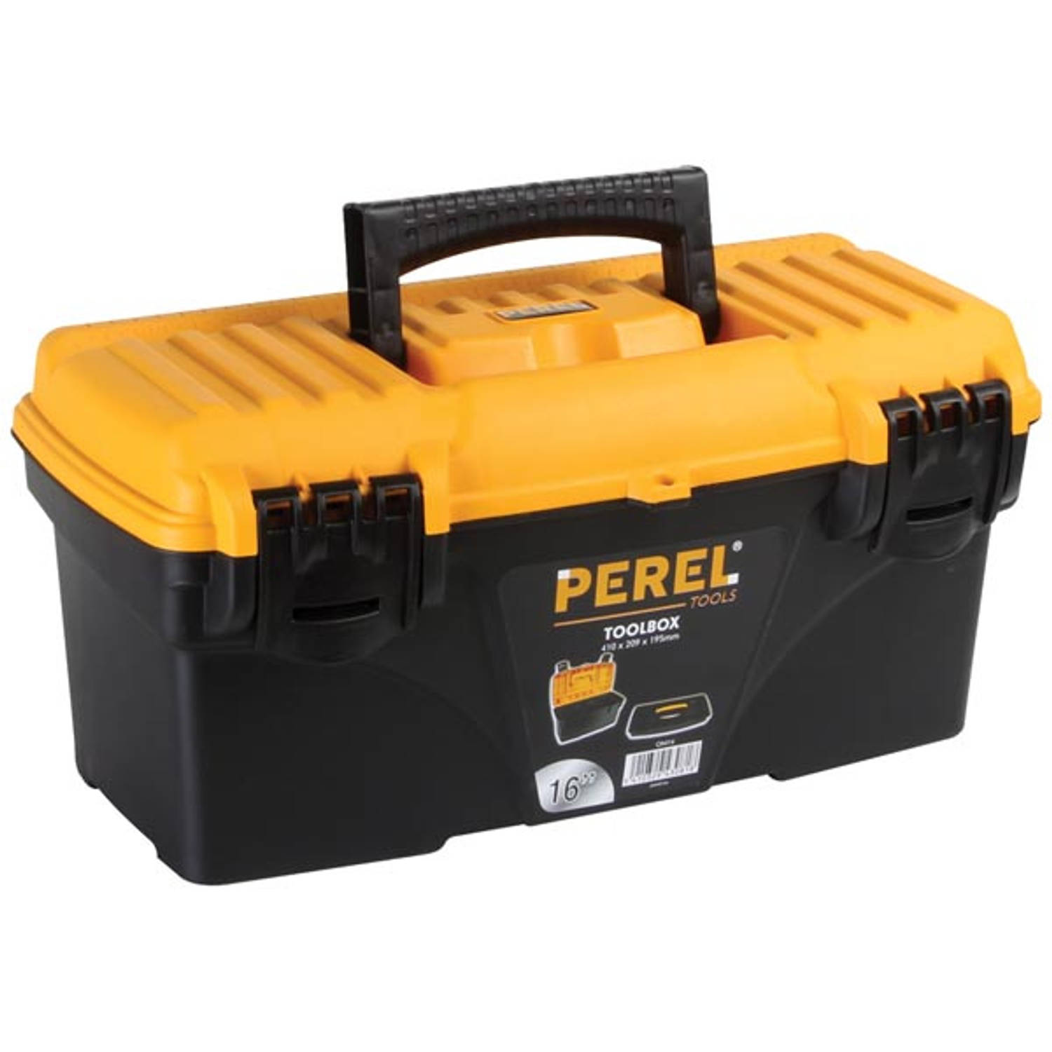 Perel gereedschapskoffer 41 x 20,9 x 19,5 cm zwart/oranje