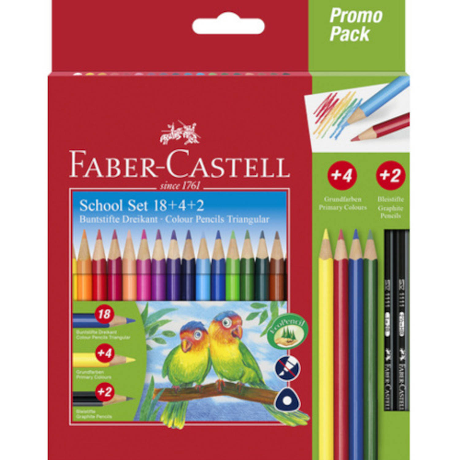 Faber Castell kleurpotloden Trianular junior 18 cm hout 24 stuks