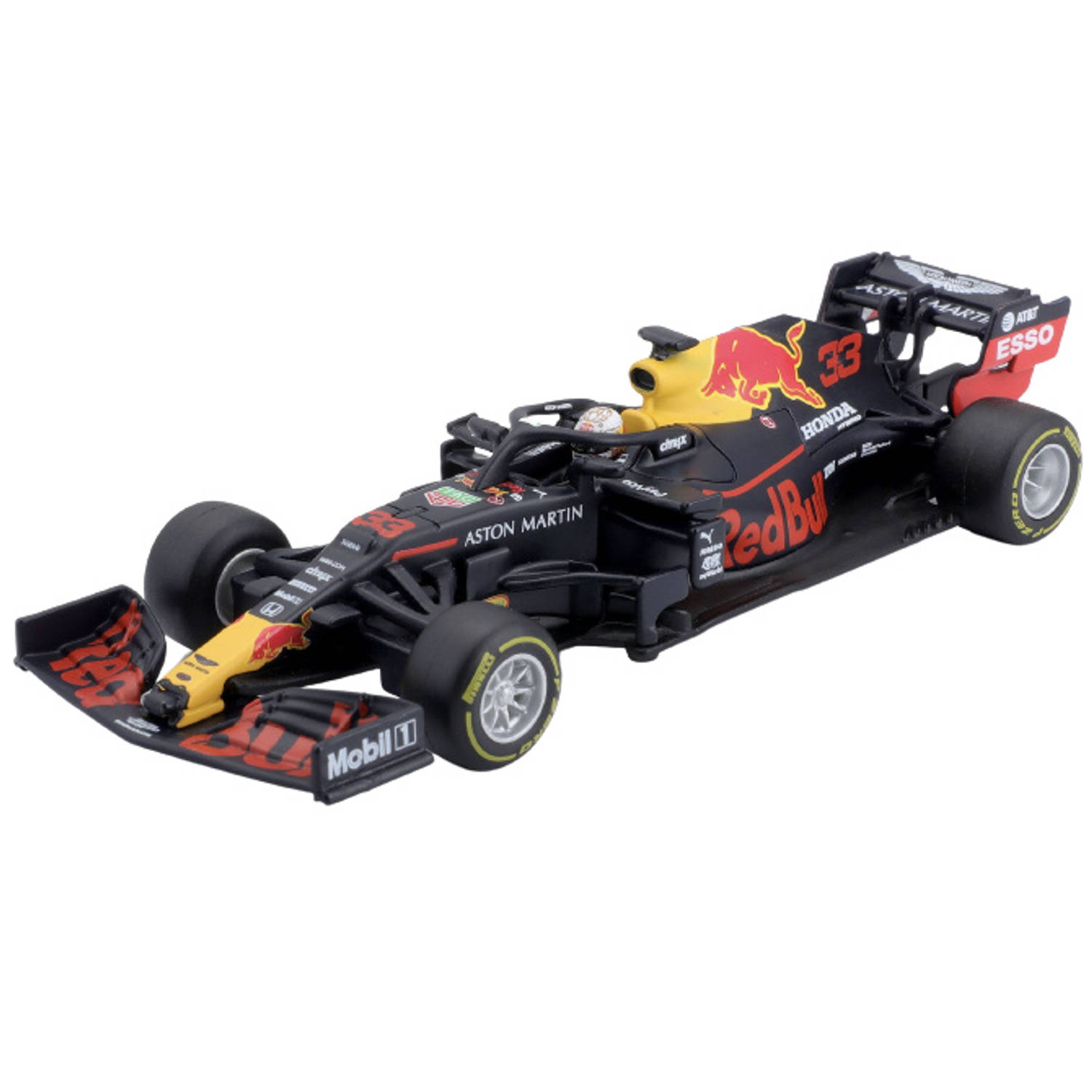 Bburago Red Bull RB16 #33 Max Verstappen modelauto in luxe bewaarcase voorzien van berijder met helm - winnaar Abu Dhabi 2020 - schaal 1:43