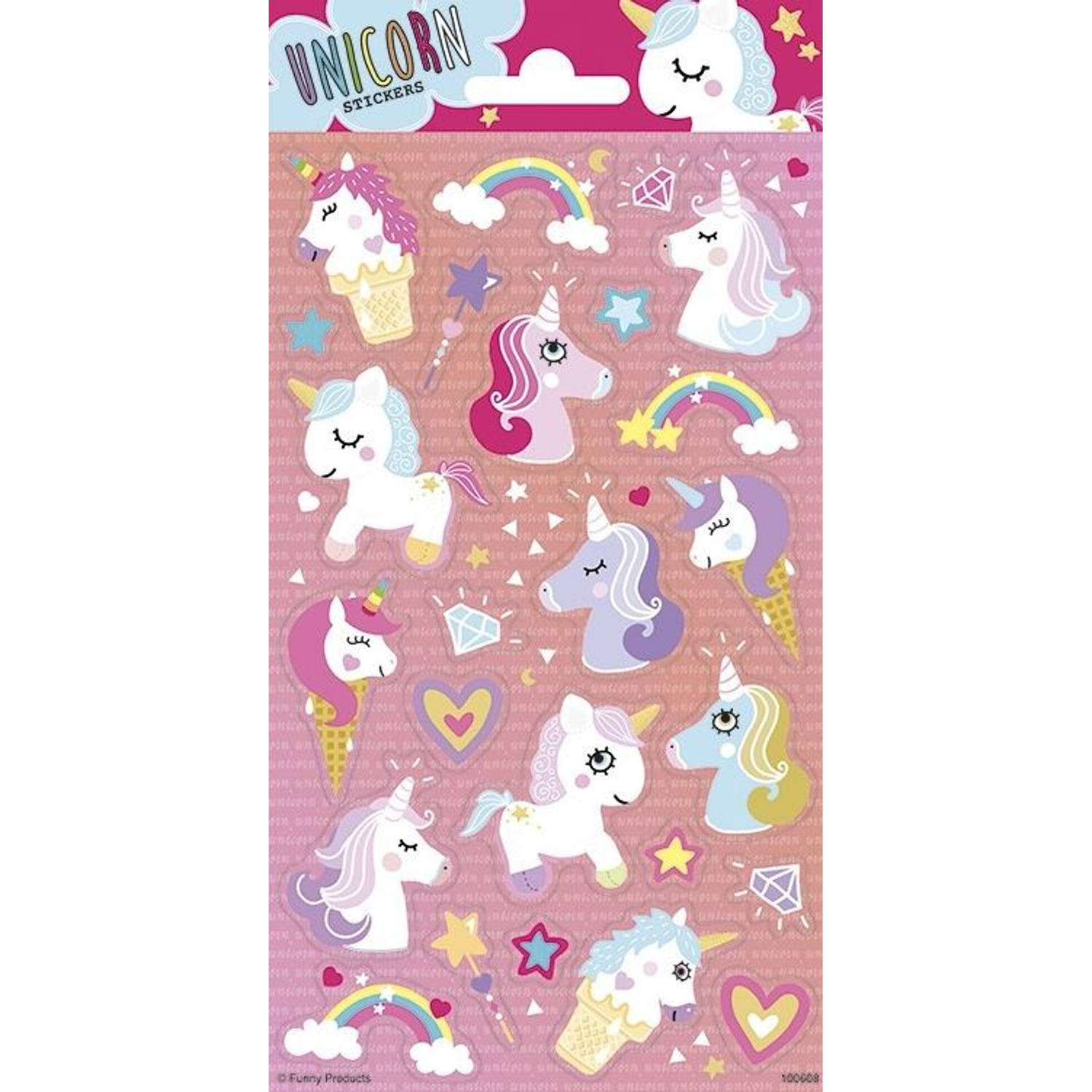 Funny Products stickervel Unicorns meisjes papier 26 stuks