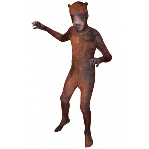 Grizzly beer morphsuit voor kinderen 6-8 jaar - Carnavalskostuums