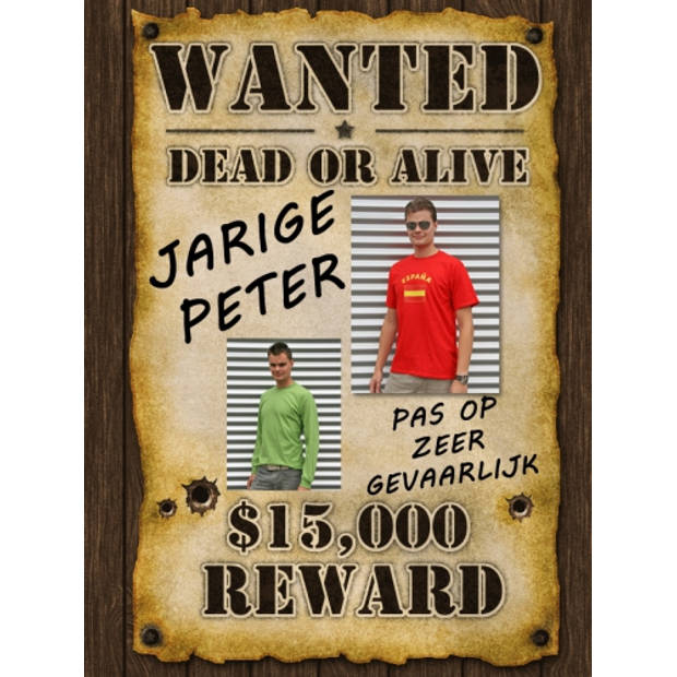 Most Wanted reward poster - Feestposters