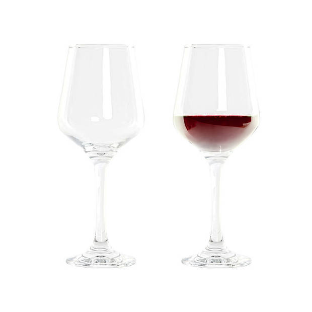 6x Stuks rode wijn glazen 410 ml van glas - Wijnglazen