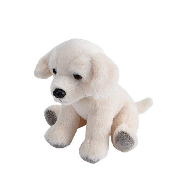 Wild Republic knuffelhond Labrador junior 13 cm pluche wit