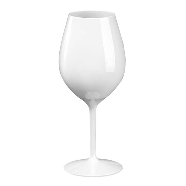1x Witte of rode wijn glazen 51 cl/510 ml van onbreekbaar wit kunststof - Wijnglazen