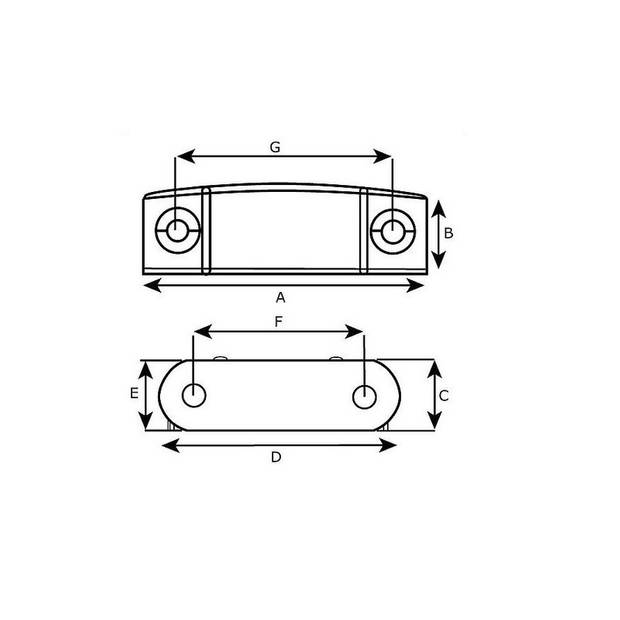 2x stuks magneetsnapper / magneetsnappers wit met metalen sluitplaat 4,7 x 1,4 x 1,6 cm - Magneet snappers