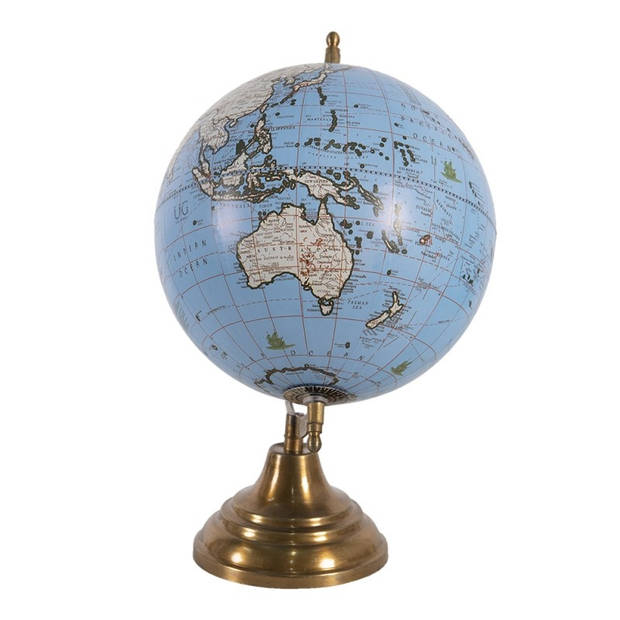 Clayre & Eef Blauwe Wereldbol/globe 22*22*37 cm 64908