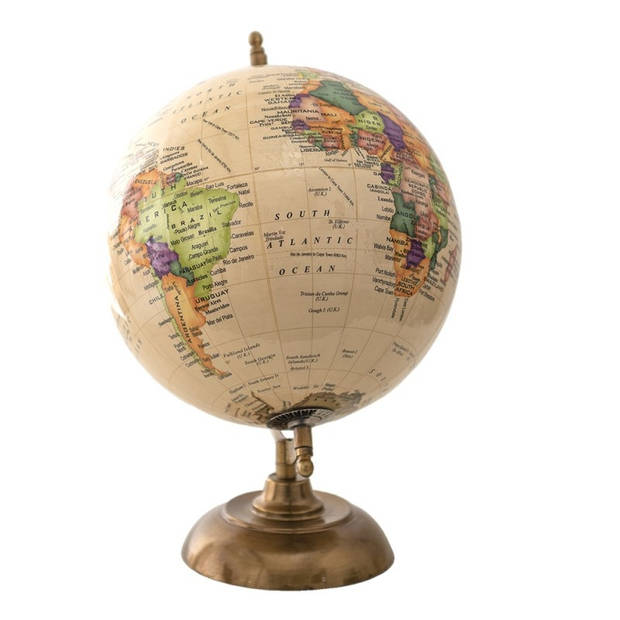 Clayre & Eef Beige Wereldbol/globe 22*22*33 cm 64912