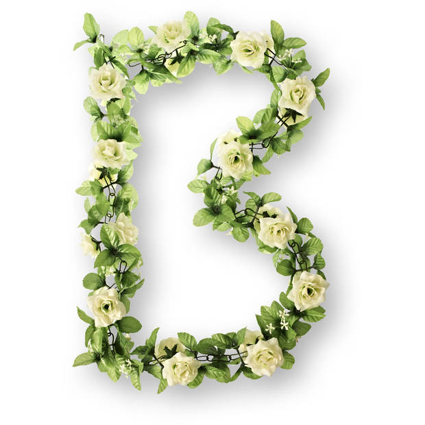 Basil Roses Flower Garland bloemenstreng wit