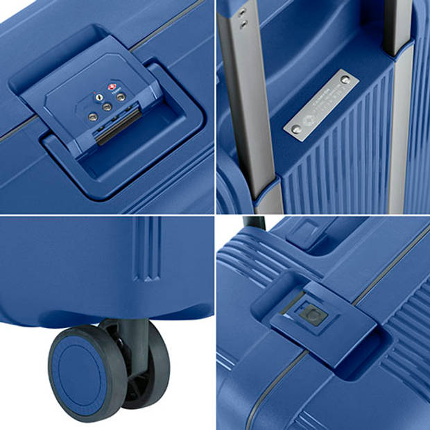CarryOn Protector Luxe Kofferset - TSA Trolleyset M+L formaat - Kliksloten - Blauw