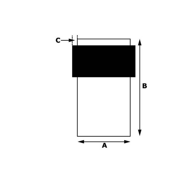 Deurstopper - zwarte buffer - RVS - 5 x 3 cm - Deurstoppers