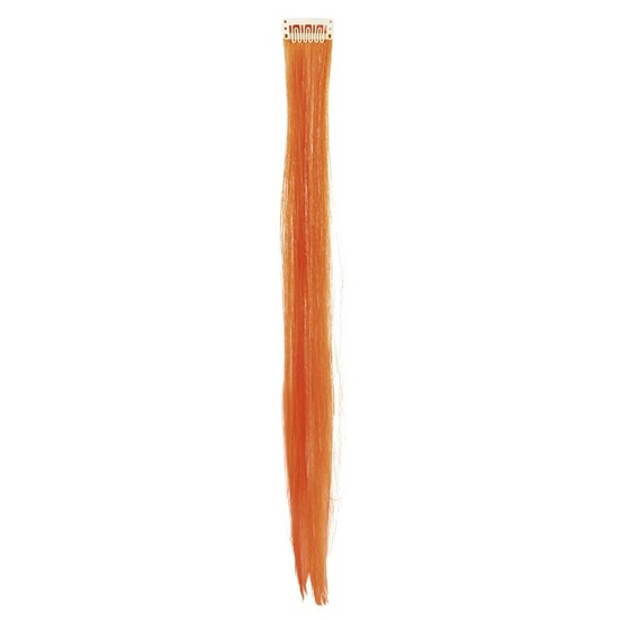 Oranje clip-in haar extension voor dames - Verkleedhaardecoratie