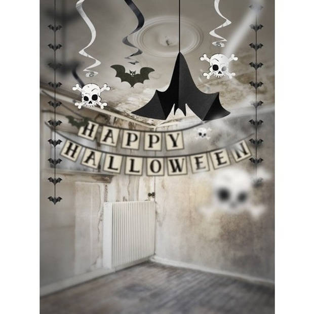 6x Halloween feest/party vleermuis versiering - Hangdecoratie