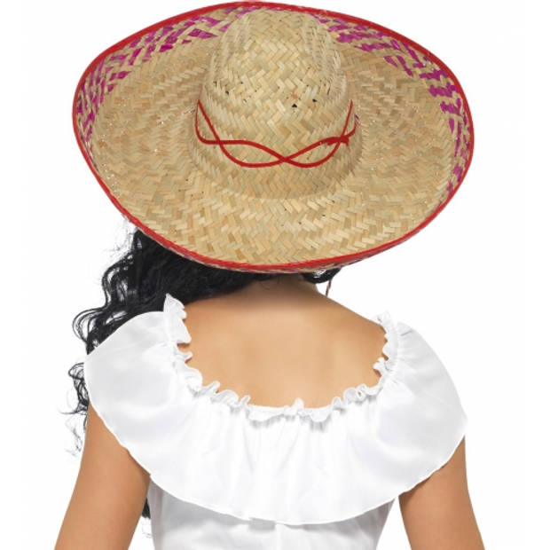 Rieten Sombrero voor dames - Verkleedhoofddeksels