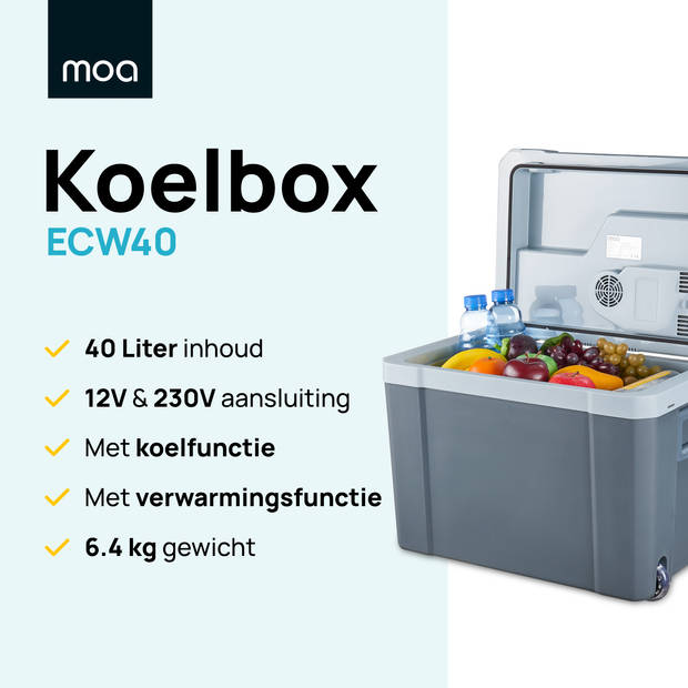 MOA - ECW40 - Thermo-elektrische Koelbox - Met Verwarmingsfunctie - 12V en 230V - 40 Liter