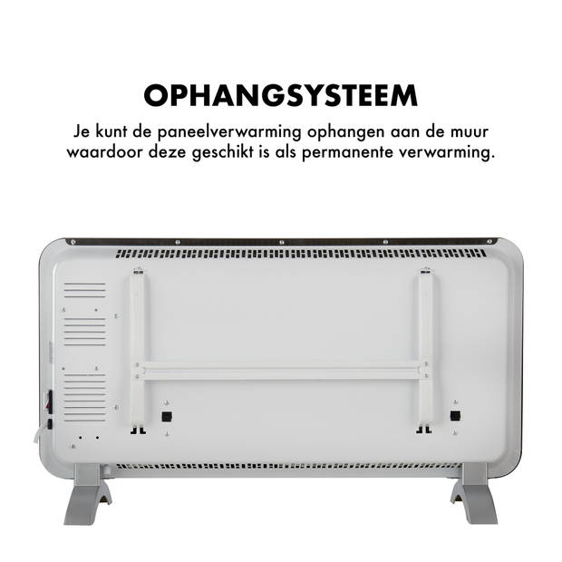 MOA Smart Glazen Paneelverwarmer met WiFi - Elektrische kachel - Panel Heater - Paneelverwarming - Portable Heater - Wit