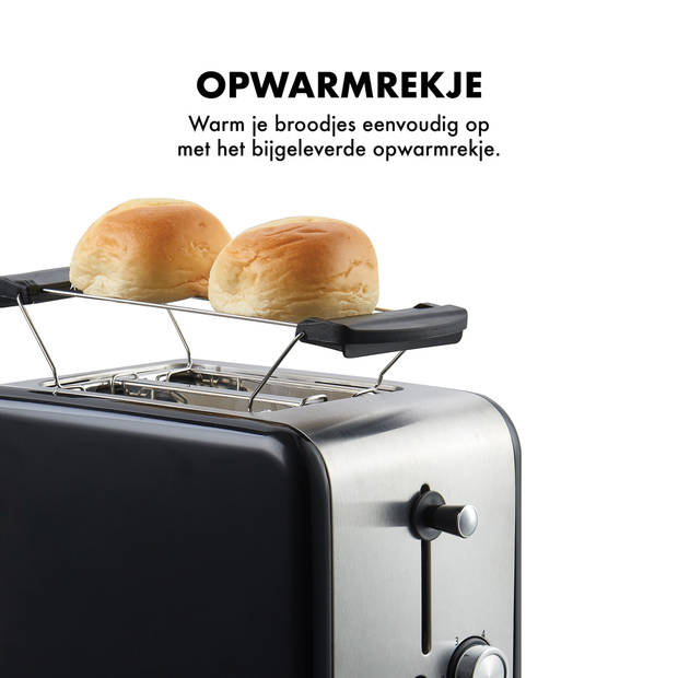 MOA T1B - Retro Broodrooster - Toaster - Zwart