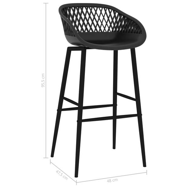 vidaXL Barstoelen 2 st zwart