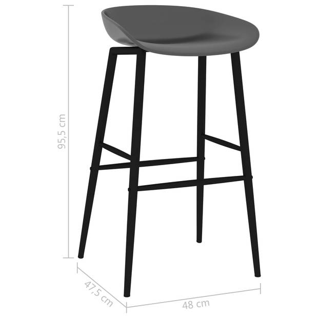 vidaXL Barstoelen 2 st grijs