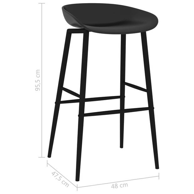 vidaXL Barstoelen 4 st zwart